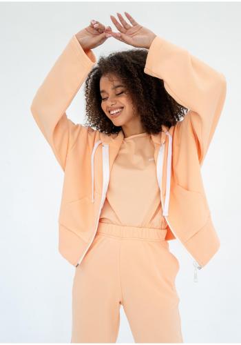 Oranžová mikina na zip MOSQUITO s kapucí