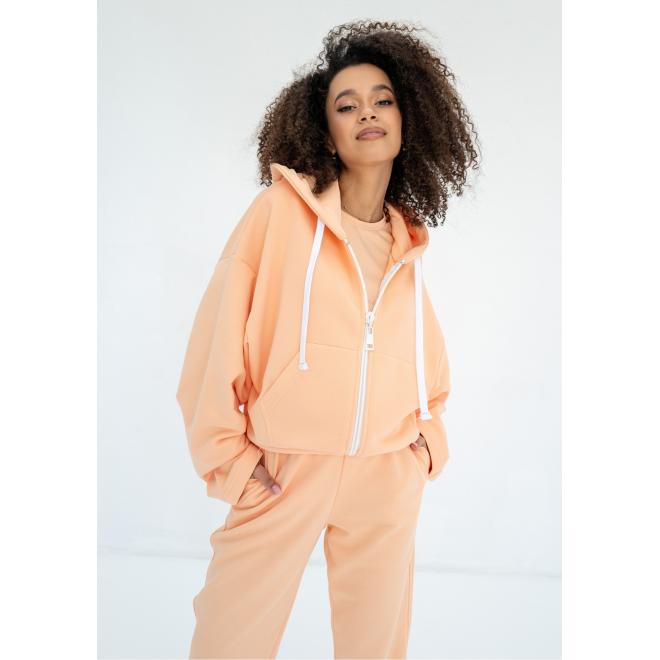 Oranžová mikina na zip MOSQUITO s kapucí