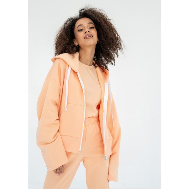 Oranžová mikina na zip MOSQUITO s kapucí