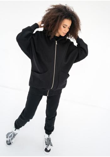 Dlouhá černá mikina MOSQUITO s kapsami