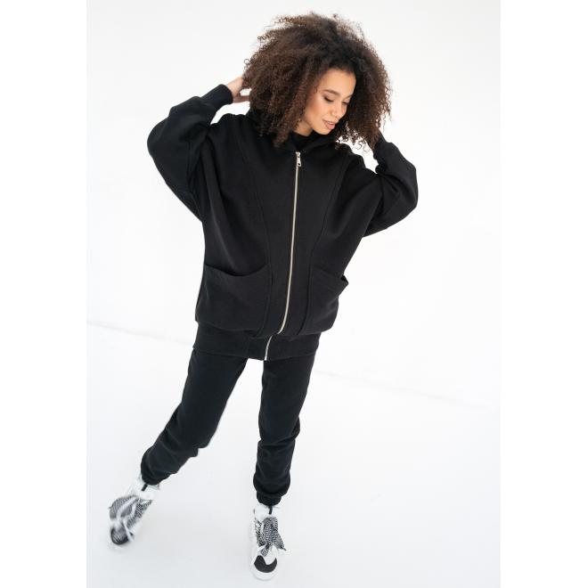 Dlouhá černá mikina MOSQUITO s kapsami