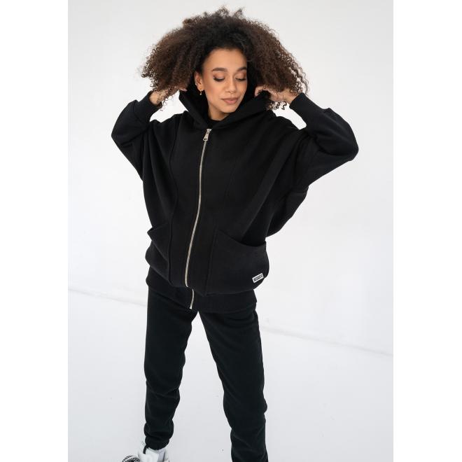 Dlouhá černá mikina MOSQUITO s kapsami