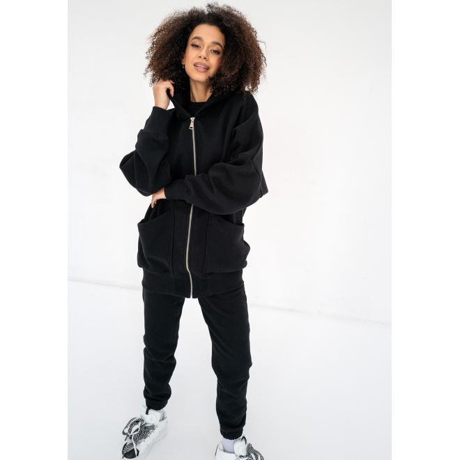 Dlouhá černá mikina MOSQUITO s kapsami