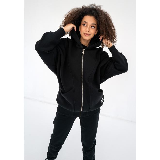 Dlouhá černá mikina MOSQUITO s kapsami