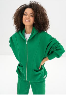 Zelená dlouhá mikina s kapsami MOSQUITO