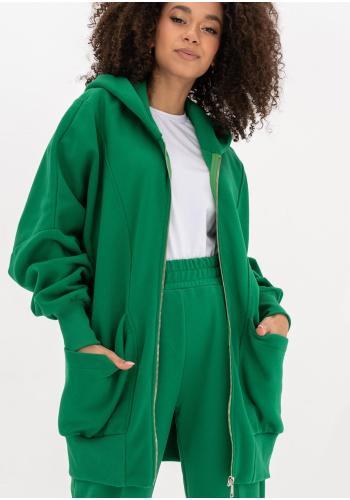 Zelená dlouhá mikina s kapsami MOSQUITO