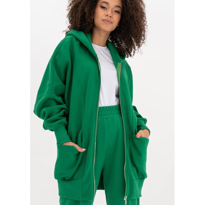 Zelená dlouhá mikina s kapsami MOSQUITO