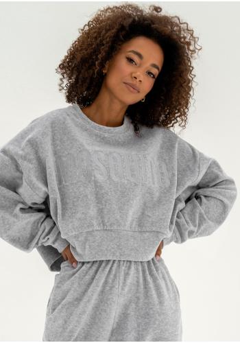 Velurová mikina MOSQUITO v šedé barvě