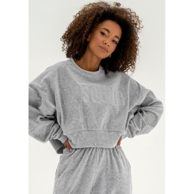 Velurová mikina MOSQUITO v šedé barvě