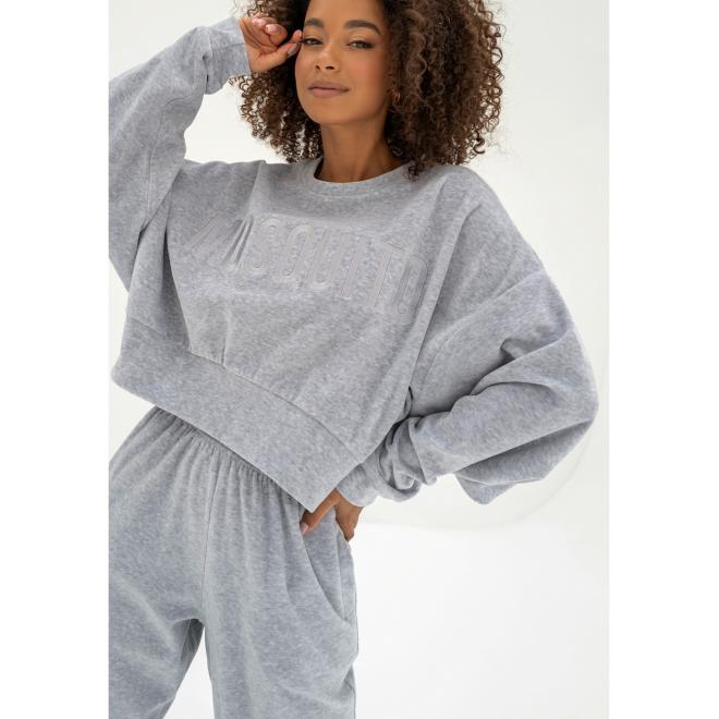 Velurová mikina MOSQUITO v šedé barvě