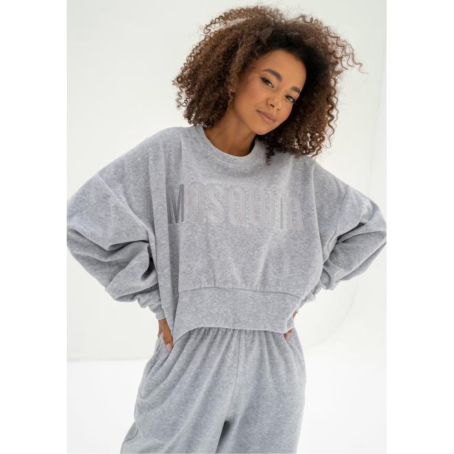 Velurová mikina MOSQUITO v šedé barvě