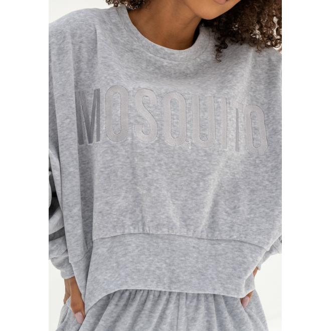 Velurová mikina MOSQUITO v šedé barvě
