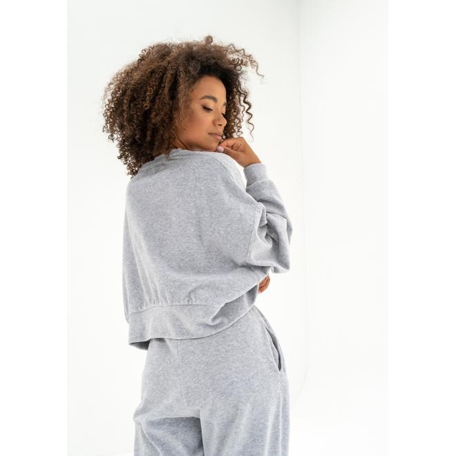 Velurová mikina MOSQUITO v šedé barvě